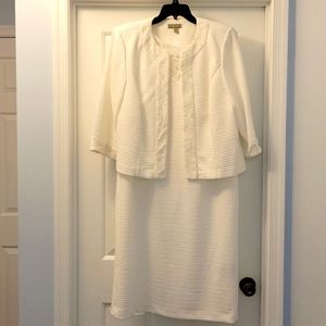 2 piece white dress Maya Brooke 16W